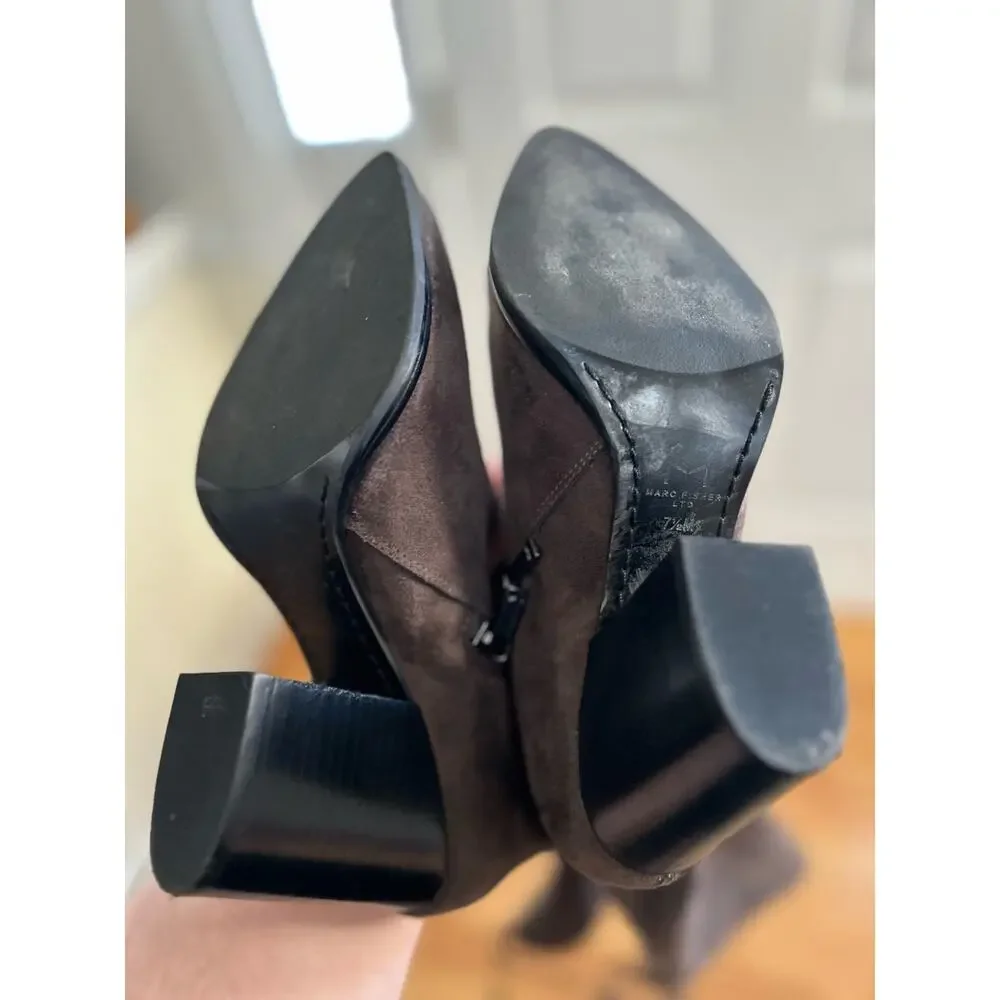 Marc Fisher Grey Faux Suede Over the Knee Heeled Boot